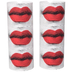 Pair of Perspex Table Lamps "Kisses" by Barnaba Fornasetti, Italy, 1995