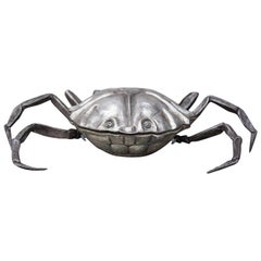 Franco Lapini Silver Plated Caviar Crab, Italy, 1970 Marked