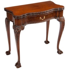 Irish George II Style Mahogany Concertina Action Card Table by Howard & Sons