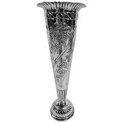 Pretty Antique English Sterling Silver Vase