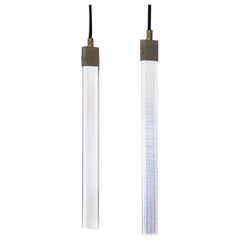 Rectangular Ceiling Lamp in Brass and Polycarbonate Gems