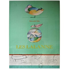  Affiche des années 1970, Les Lalanne Alexandre Iolas Colorul Animalier