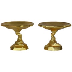 Used Pair of Gold Michael Aram Rock Compotes