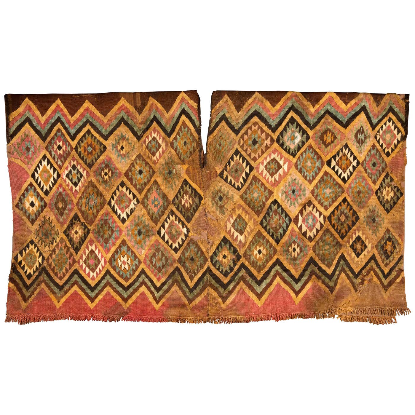 Pre-Columbian Multi-Color Diamond Shaped Nazca Unku Textile, Peru, 200 ...