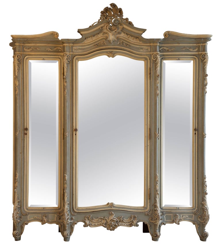 French Walnut Wardrobe Large Armoire, 19th Century For Sale at 1stdibs