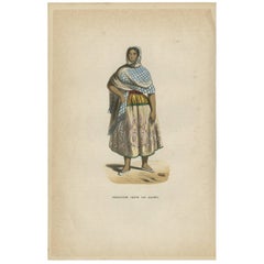 Antique Print of a Female Indian of Xalapa 'Mexico' by H. Berghaus, 1855
