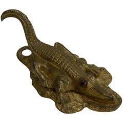 Rare Antique English Figural Letter/Paper Clip, 1888, Crocodile