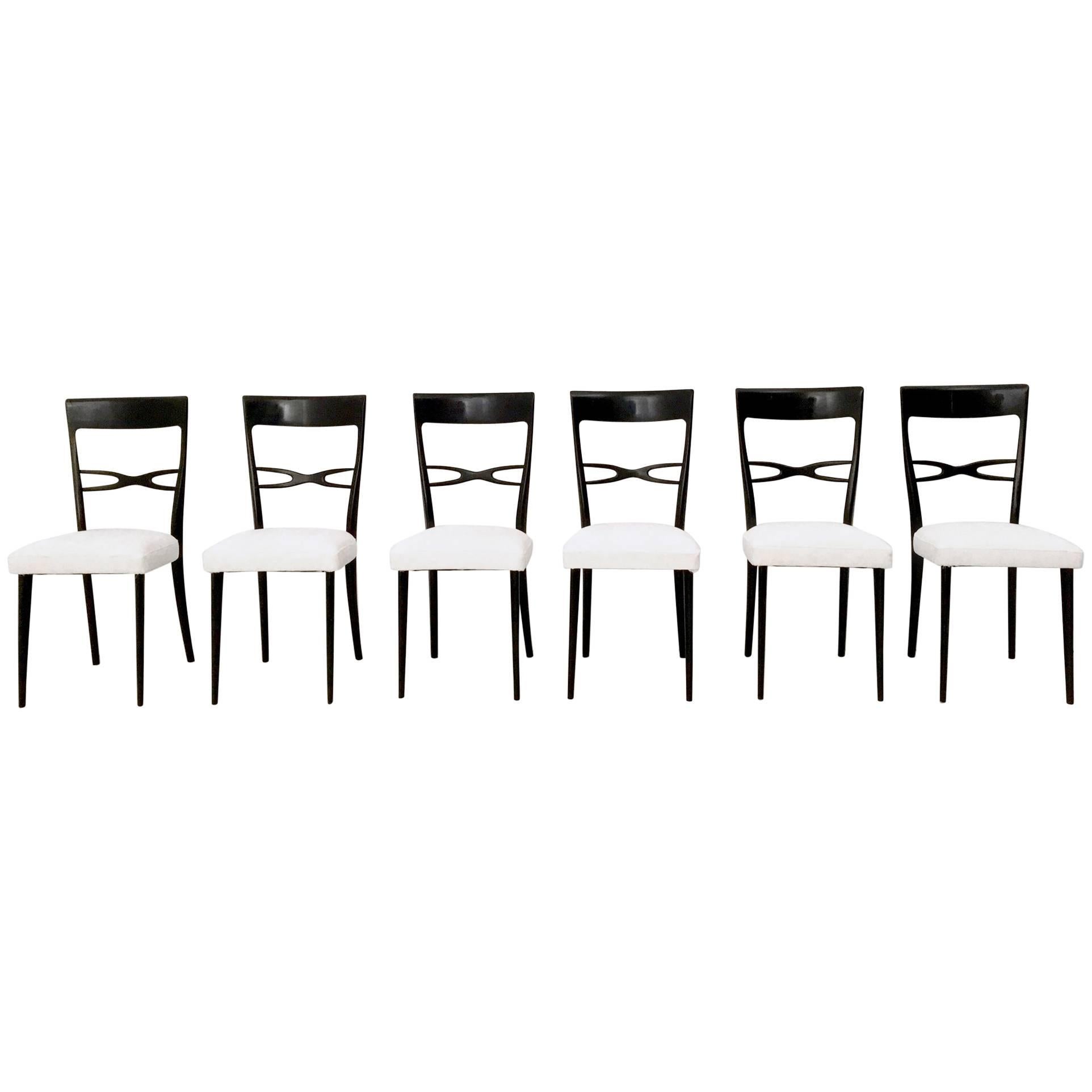 Set of Six Dining Chairs by Melchiorre Bega, Italy, Late 1940s-Early 1950s