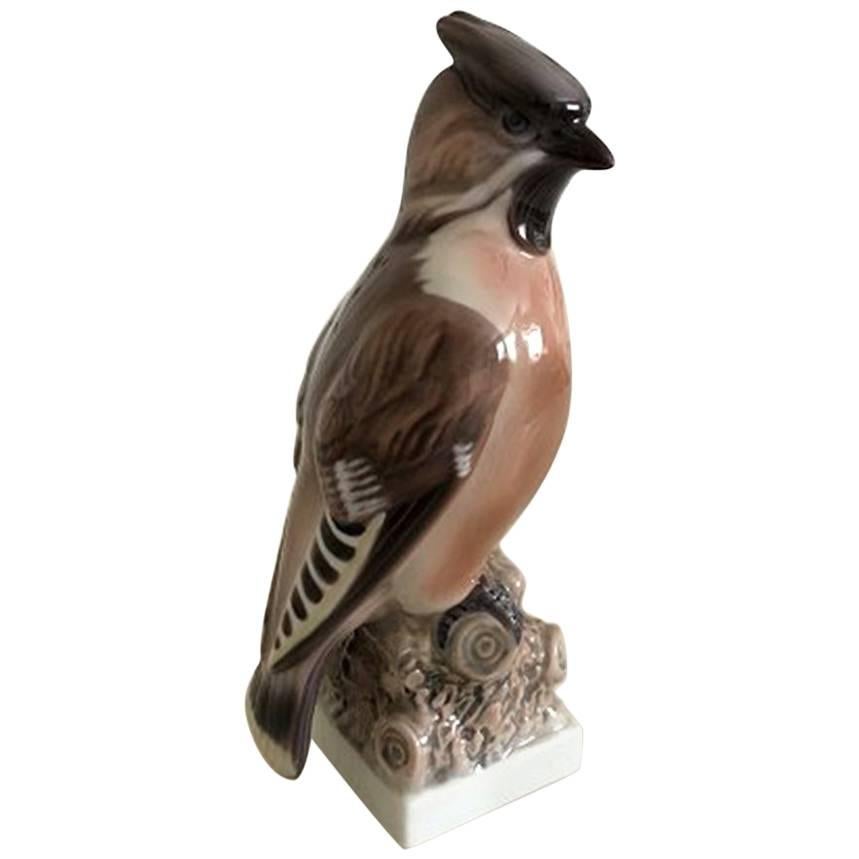 Lyngby Figurine of Bird Silkehale Waxwing #6 For Sale