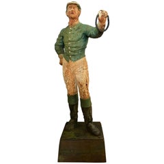 Cast Iron English Lawn Jockey Hitching Post Cast Iron