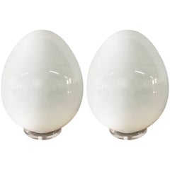 Pair of Vietri Murano Glass Egg Lamps