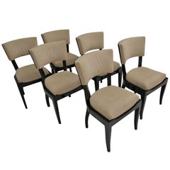 Set of Six Art Deco Dining Chairs Ebony Macassar Wood