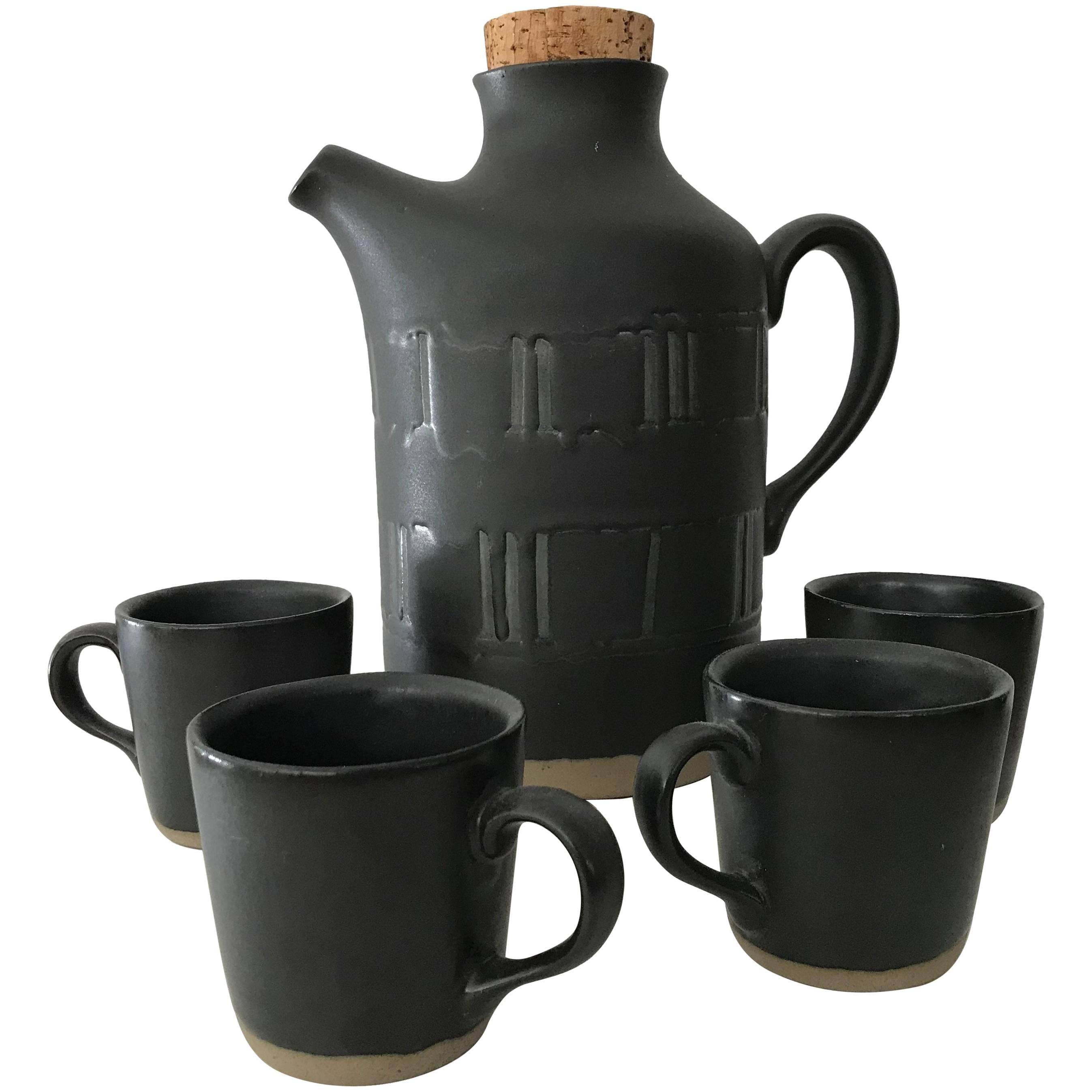 Jane & Gordon Martz for Marshall Studios Ceramic Serving Set; Pitcher and Cups