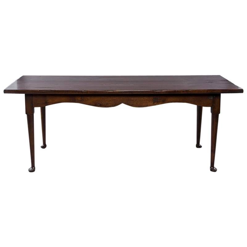 Dark Stained Pine Farm Table