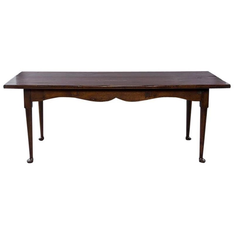 Dark Stained Pine Farm Table at 1stDibs