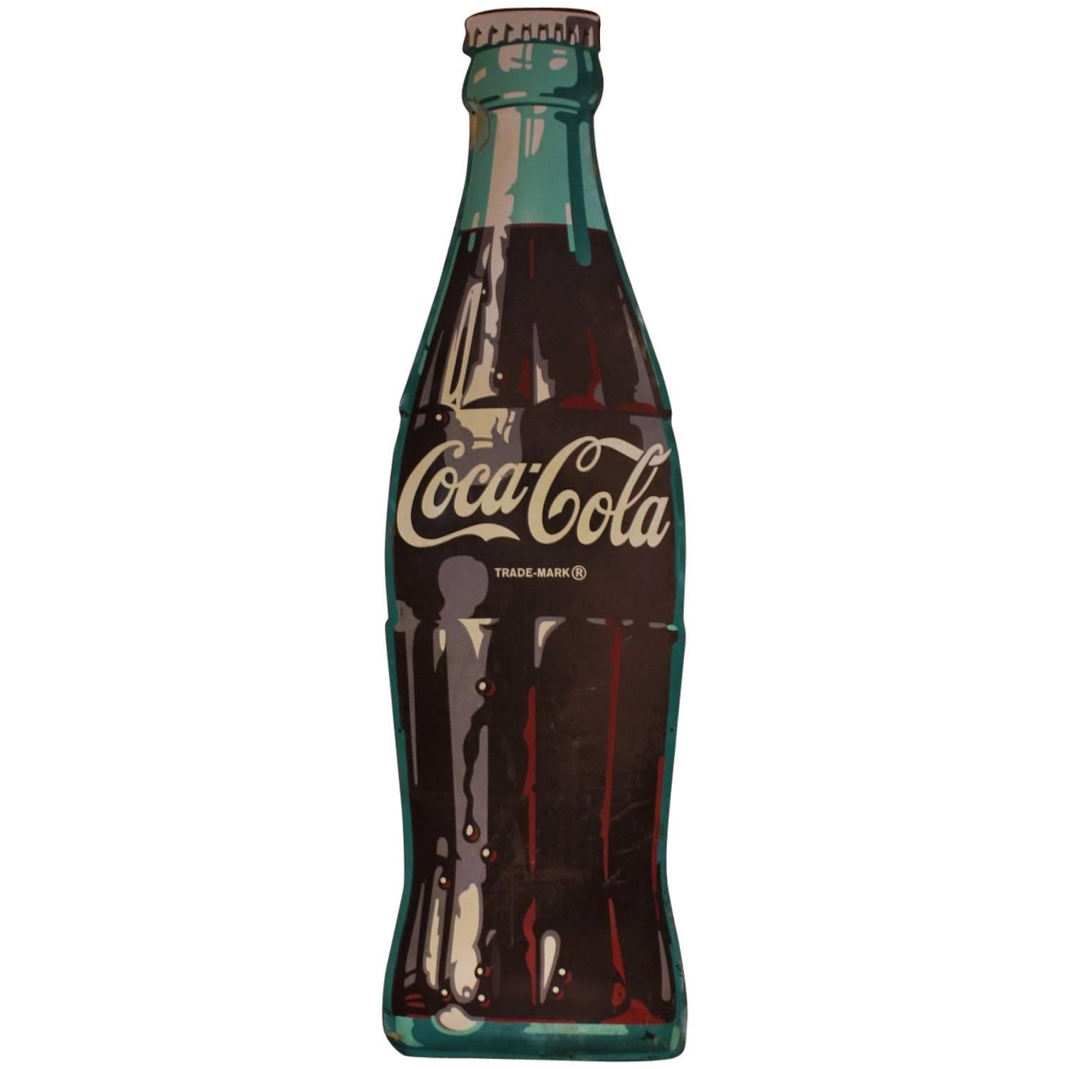 1950s Original Tall Coca Cola Bottle Sign