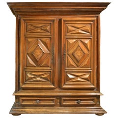Walnut Armoire with Inlay