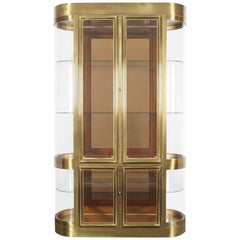 Exceptional Brass Vitrine Cabinet by Mastercraft