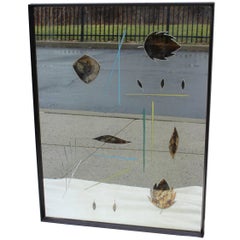 1950s Etched Art Glass Mirror
