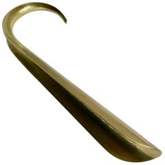 Vintage Brass Shoe Horn with Hand Applied Motif