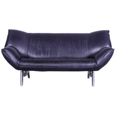 Leolux Tango Designer Leather Sofa Set Violet Two-Seat Couch Function Metal