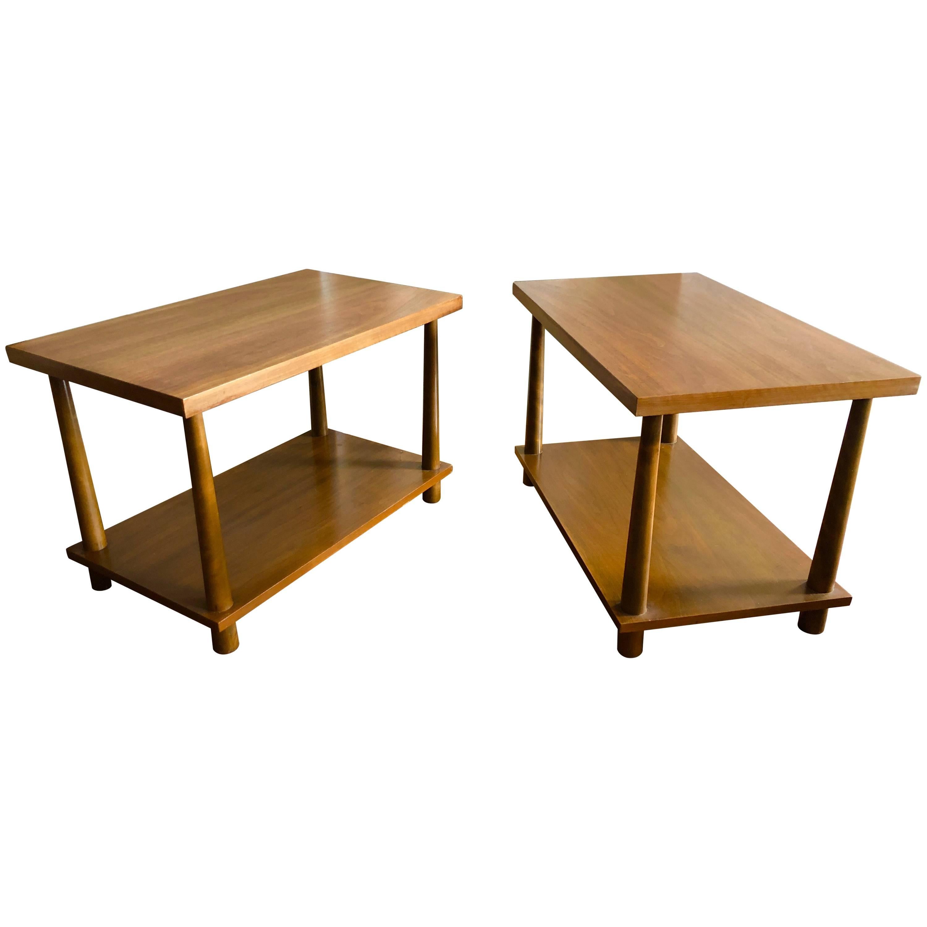 Pair of Walnut End Tables by T.H. Robsjohn-Gibbings