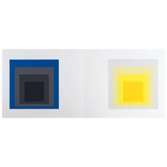 Vintage Josef Albers Homage to the Square Silk Screen Diptych