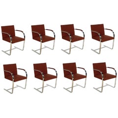 Set of Eight Chrome Brno Dining Chairs by Mies van der Rohe for Gratz Industries