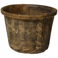 Antique Rawhide Log Bucket