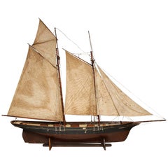 Vintage Massive Merchant Schooner Model