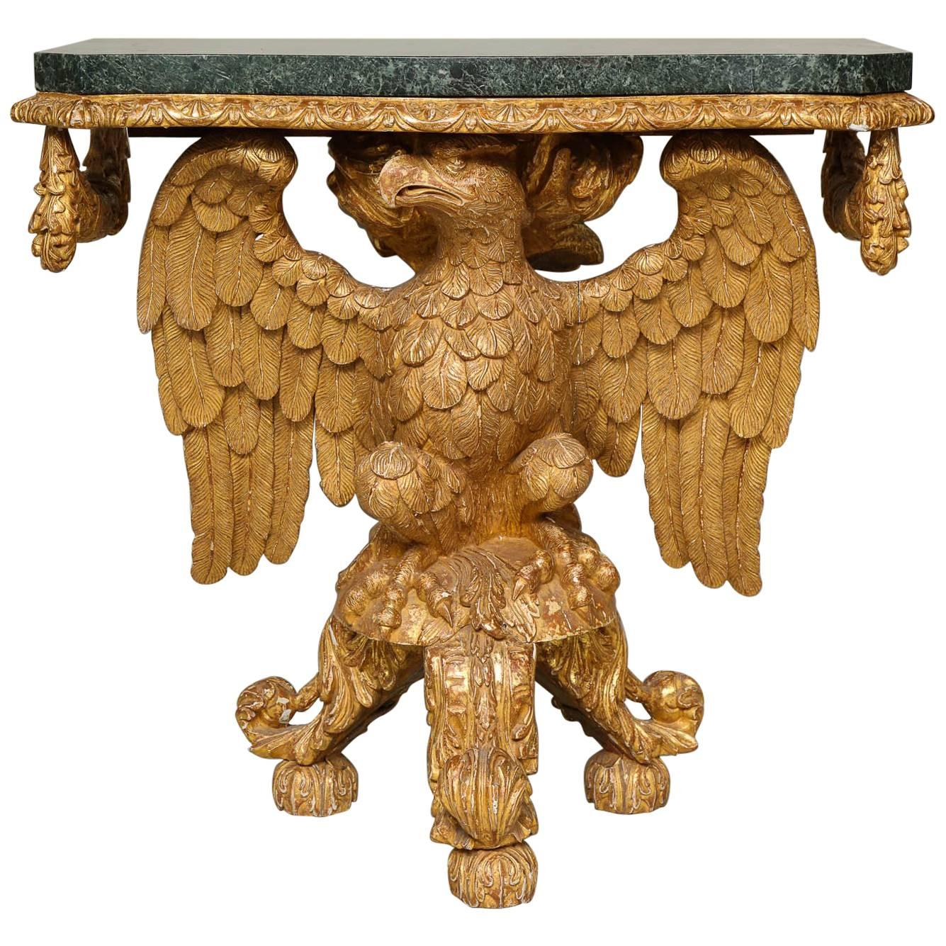 Giltwood Eagle Console Table