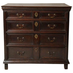 Antique Well-patinated Geometric Oak Chest of Drawers