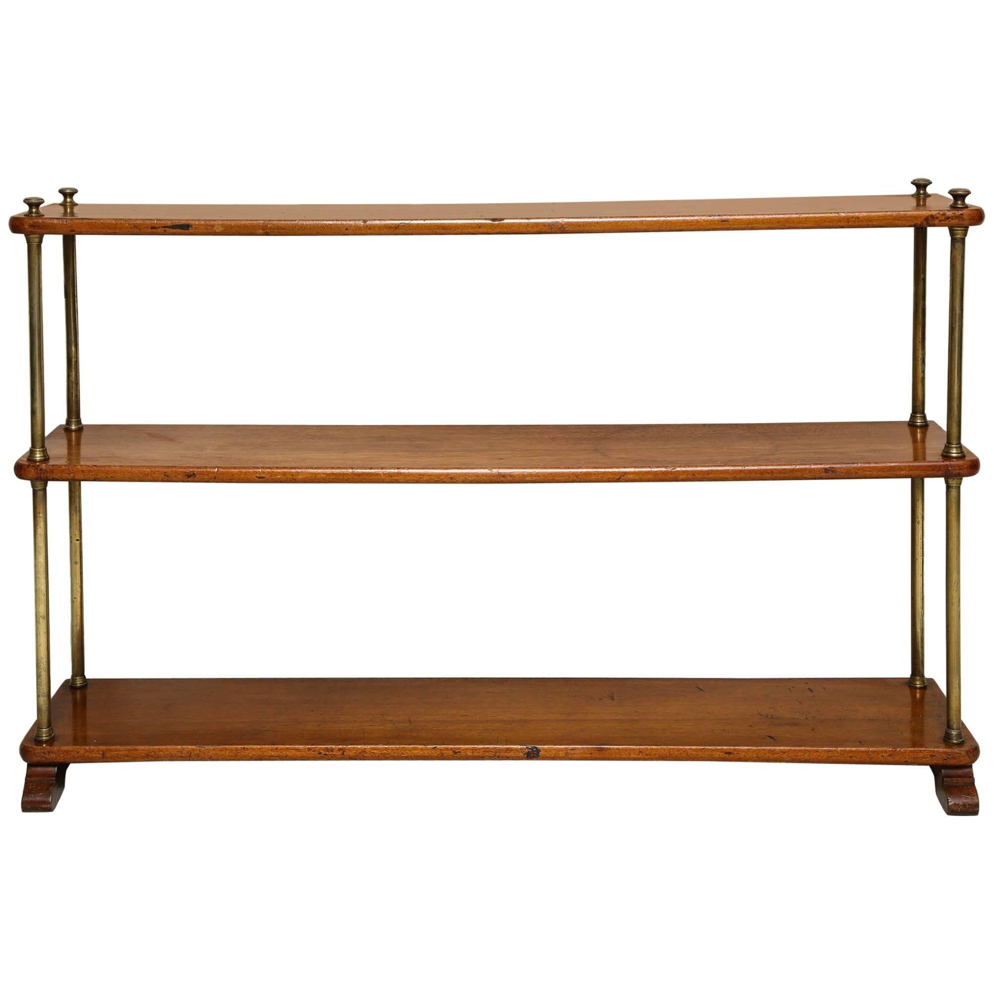 Mahogany and Brass Traveling Campaign Shelf