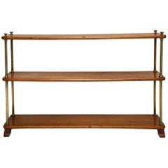 Antique Mahogany and Brass Traveling Campaign Shelf