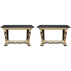 Stunning Deco Swedish-Egyptian Painted Consoles