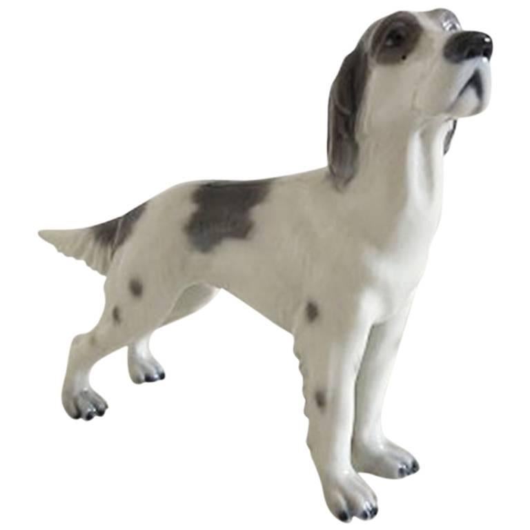 Lyngby Porcelain Figurine English Setter #89, Grey For Sale