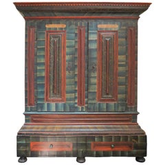 Monumental Schwarzwald Painted Armoire