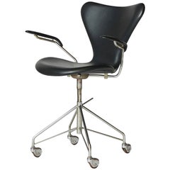 Used Arne Jacobsen Swivel Desk Chair Model #3217