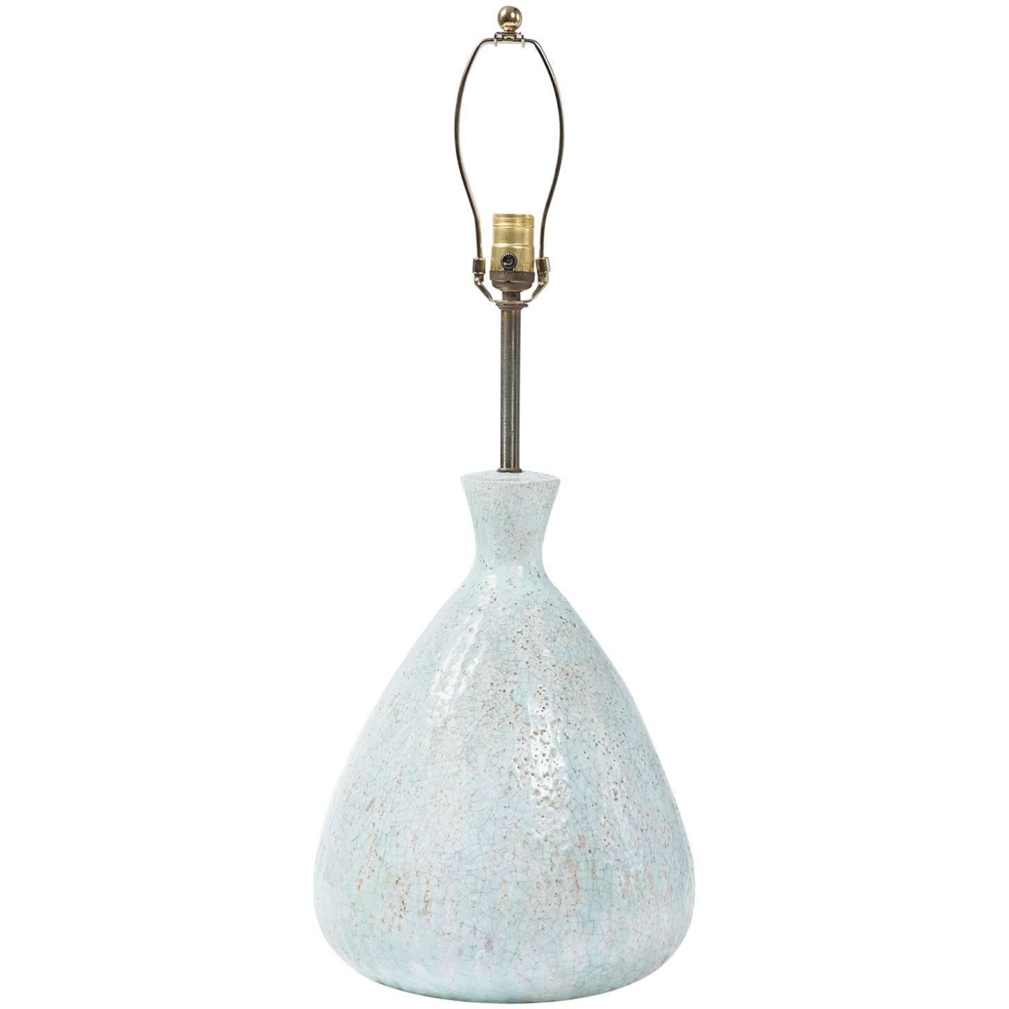 Pale Blue Midcentury Ceramic Lamp