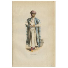 Antique Print of an Arabian Merchant by H. Berghaus, 1855
