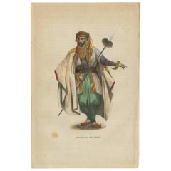 Antique Print of an Inhabitant of Lebanon by H. Berghaus, 1855