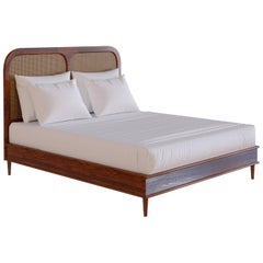 Sanders Bed by Lind + Almond in Cognac and Rattan, Euro Super King