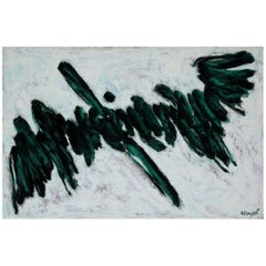 Abstract Painting by Robert Helman, France 1960, Framed, Oil on canvas,