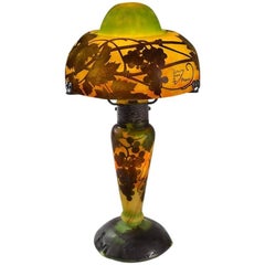 Antique French Art Nouveau "Grape Vine" Desk Lamp by Daum