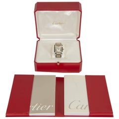 Cartier Tank Francaise, Two-Tone Men's Dress Watch with Guilloché Dial and Gold