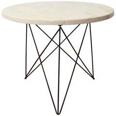 Martin Perfit for Rene Brancusi Marble Top Occasional Table with Strut Base