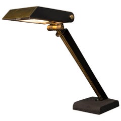 Table Lamp in Brass and Black Steele from the 1960s