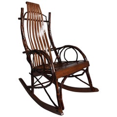 Chaise berçante Amish en bois courbé