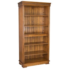 Vintage Mid-Sized, Tall, Open Bookcase, Oak, Gothic Overtones 20th Century