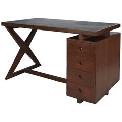 Pierre Jeanneret: Rare and Spectacular Chandigarh Desk, France/ India c. 1960